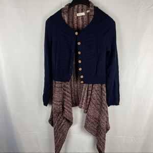 Anthro Sleeping on snow sweater cardigan navy M
